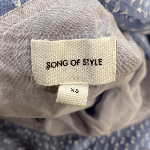 Revolve Song of Style Luca Blue Tiered Ruffle One Sleeve Midi Asymmetrical Dress - Picture 9 of 9